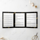 Zwart en goud marmeren salon of productbrochure drieluik kaart (Binnen)