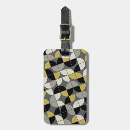 Zwart en goud - MCM-patroon Bagagelabel (Voorkant verticaal)