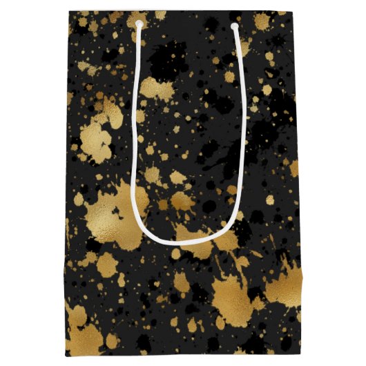 Zwart en goud medium cadeauzakje (Achterkant)