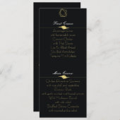 Zwart en goud Menu Kaart (Voorkant / Achterkant)