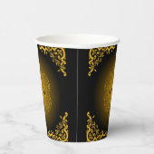 Zwart en goud met decoratieve elementen papieren bekers (Rechts)