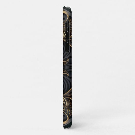 Zwart en Goud Middeleeuws gegraveerd Case-Mate iPhone Case (Achterkant/links)