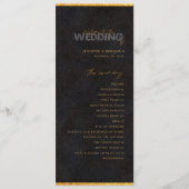 Zwart en goud minimalistisch huwelijksceremonie pr programma (Voorkant)