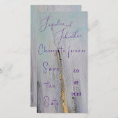 Zwart en Goud Modern Abstract Bewaar de Datum Save The Date (Voorkant / Achterkant)