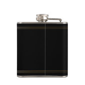 Zwart en goud modern, eenvoudig gepersonaliseerd m heupfles (Achterkant)