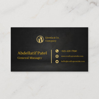 zwart en goud modern manager visitekaartje