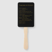 Zwart en Goud-Modern- Monogram-Huwelijksprogramma- Handwaaier (Achterkant)