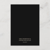 Zwart en Goud Moderne elegante bruiloft Details Informatiekaartje (Achterkant)