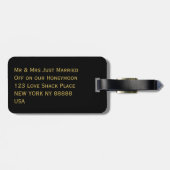 Zwart en goud moderne married bagage labels (Achterkant horizontaal)