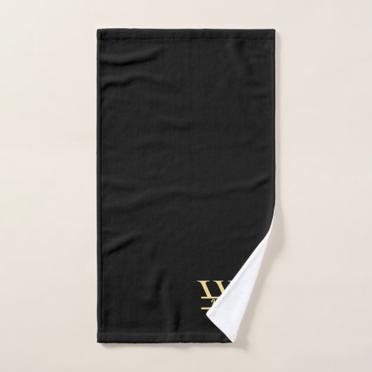 Zwart en goud monogram | Elegant Initiaal script Bad Handdoek (Handdoek)