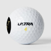 Zwart en goud monogram | Elegant Initiaal script Golfballen (Logo)