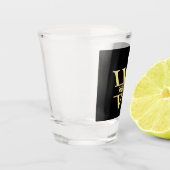 Zwart en goud monogram | Elegant Initiaal script Shot Glas (Links)