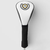 Zwart en Goud Monogram Logo Crest Golfheadcover (Voorkant)