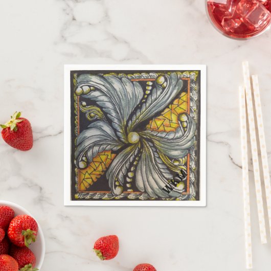 Zwart en goud mozaïek servet (Insitu)