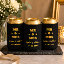 Zwart en Goud Mr & Mrs Trouwen