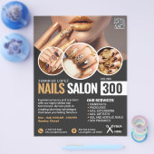 Zwart en Goud Nail Salon flyer (Enkel)