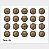 Zwart en Goud Occult Evil Eye Ronde Sticker (Vel)
