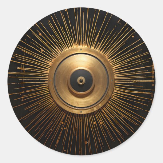 Zwart en Goud Occult Evil Eye Ronde Sticker (Voorkant)
