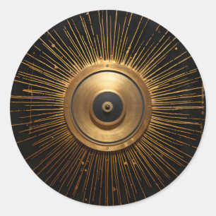Zwart en Goud Occult Evil Eye Ronde Sticker