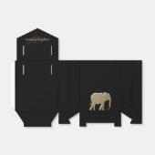 Zwart en Goud Olifant Classy Elegant Monogrammed Bedankdoosjes (Uitgevouwen)