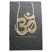 Zwart en goud OM-symbool YOGA-Meditatie-instructie Medium Cadeauzakje (Voorkant)