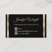 Zwart en Goud Ontwerp Visitekaartje (Achterkant)