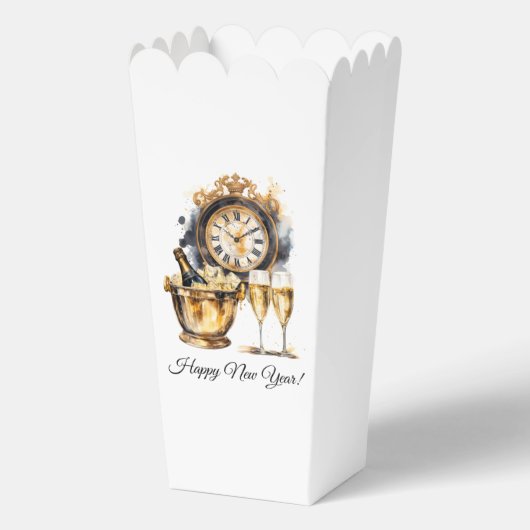 Zwart en Goud Oud en Nieuw Bedankdoosjes (Achterkant)