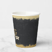Zwart en Goud | Pampasgras en Distel Papieren Bekers (Links)