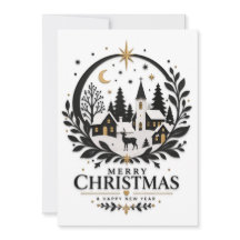 Zwart en Goud Papier Gesneden Dorp