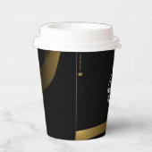Zwart en goud | Papieren beker - Luxe | Aangepaste (Rechts)