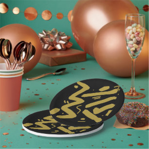 Zwart en goud papieren bordje