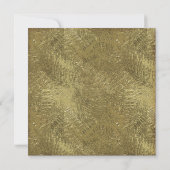 Zwart en Goud Peacock Feather Bruiloft Uitnodiging (Achterkant)