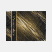 zwart en goud, personaliseren fleece deken (Voorkant (Horizontaal))