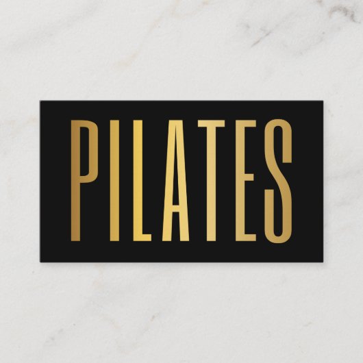 Zwart en goud Pilates Visitekaartje (Voorkant)