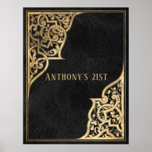   zwart en goud poster