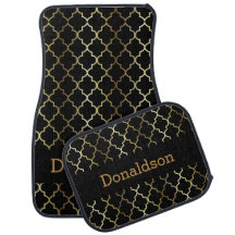 Zwart en goud Quatrefoil patroon | personaliseren