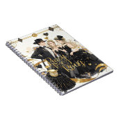 Zwart en goud, Rijke luxe, Moulin rouge stijl Notitieboek (Rechterzijde)