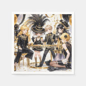 Zwart en goud, Rijke luxe, Moulin rouge stijl Servet (Voorkant)