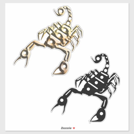 Zwart en goud Scorpion Bug Insecten Sticker (Vel)