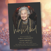 Zwart en goud script 100ste verjaardag kaart