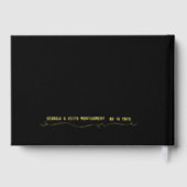 Zwart en goud script Elegant Wedding 2 Gastenboek (Achterkant)