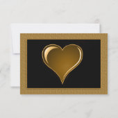 Zwart en goud Scroll Accent Response Kaart (Achterkant)