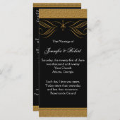 Zwart en Goud Scroll Accent Wedding Programma (Voorkant / Achterkant)