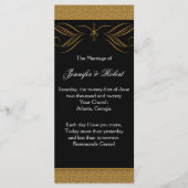 Zwart en Goud Scroll Accent Wedding Programma (Voorkant)