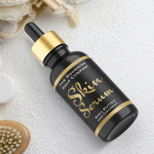 Zwart en Goud Skin Serum Bottle Label