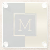 Zwart en goud split-screen glazen onderzetter (Achterkant)