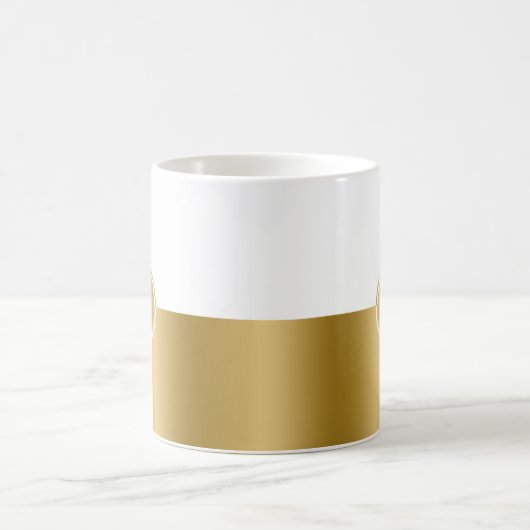 Zwart en goud split-screen monogram koffiemok (Center)