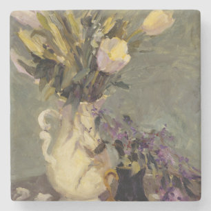 Zwart en goud stenen onderzetter