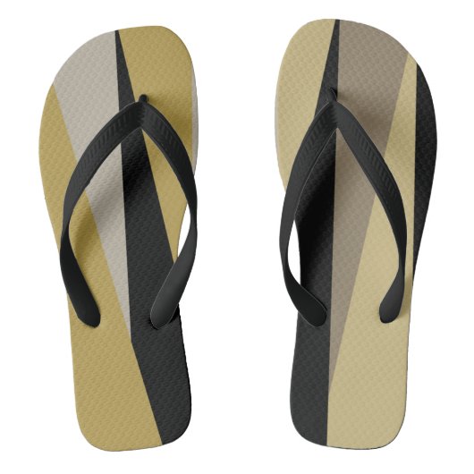 Zwart en goud teenslippers (Voetbed)