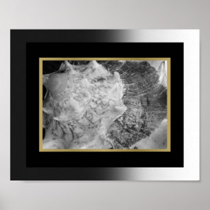 Zwart en Goud Tropische Seashell Printable Art Poster